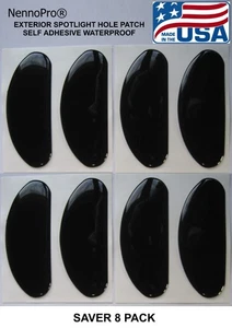 Police Vehicle Windshield Post Spotlight Hole Patch Cover Gloss Black 8 pc pack - Picture 1 of 2