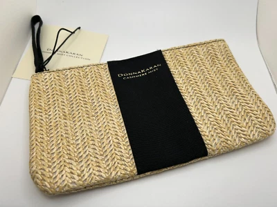 NWT Donna Karan Cashmere Mist STRAW pouch 9"x5" - Image 1 of 2