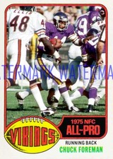 Chuck Foreman 1976 Minnesota Vikings ACEO custom card + back with GBG stats!