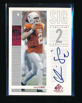 CHRIS SIMMS 2003 SP GAME USED EDITION SIGNIFICANT SIGNATURE RC ROOKIE AUTO #/99 - Image 1 of 2