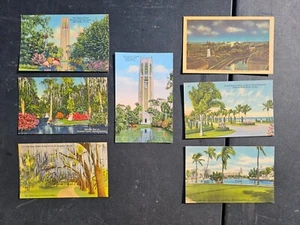 7 postales vintage de lino Florida Virginia sin publicar sin usar Miami Beach Cypress - Imagen 1 de 15