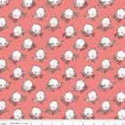 Sew Kewpie Faces 43/44" W Coral Cotton Fabric