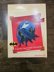 Hallmark 2002 BATMAN Calling the caped crusader Ornament Super Hero Bat Signal - Picture 1 of 4