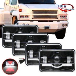 4x6" LED Headlights for GMC Chevy C1500 C2500 C3500 C4500 C5500 Kodiak 2003-2009 - Picture 1 of 9