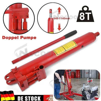 Kran Hydraulik Zylinder mit Doppel Hub Pumpe 640-1140mm Teleskopzylinder bis 8T - Bild 1 von 4