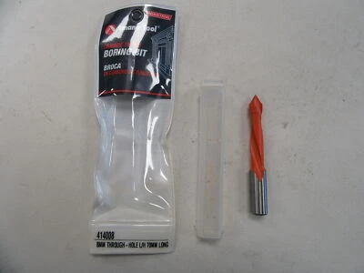AMANA TOOL CARBIDE TIPPED BORING BIT LH 8MM V-PT CNC ORANGE / SILVER 414008 - Image 1 of 4