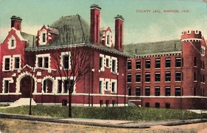 Marion, Indiana Postcard County Jail PM 1910   J7 - Picture 1 of 2