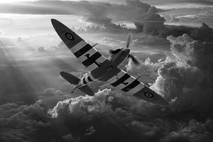Supermarine Spitfire mkvb bbmf B&W Lienzo Impresiones Varios Tamaños Envío Gratuito - Imagen 1 de 1