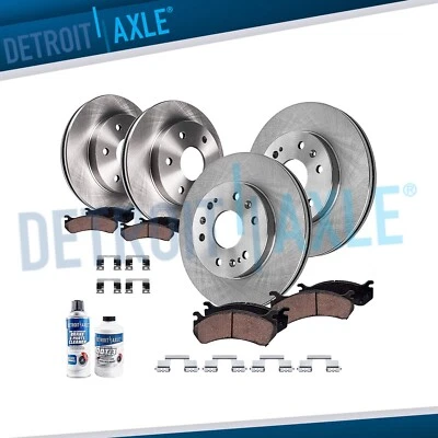 Front Rear Disc Rotors Brake Pads Kit for GMC Sierra 1500 Chevy Silverado 1500 - Image 1 of 4