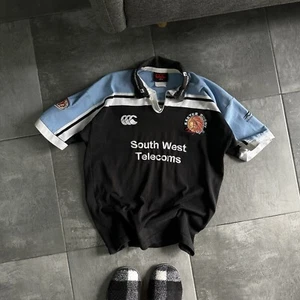 Vintage Chiefs Exter Rugby Polo T-shirts Y2K Style USA 00s Canterbury Telecoms - Picture 1 of 11