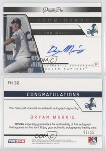 2006 TRISTAR Prospects Plus Farm Hands Auto Gold /25 Bryan Morris #FH32 Auto