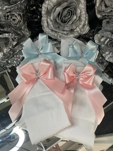 ❤️Spanish Huge Satin Bow💝 Long Knee Socks School Sock Shop ❤️ 🎀 - Picture 1 of 33