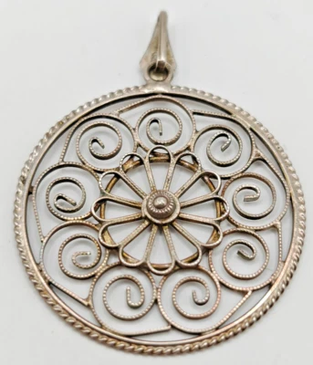 Schöner Silberanhänger Anhänger Jugendstil Filigran 835 Echt Silber Schmuck - Bild 1 von 4