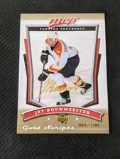 2007-08 UPPER DECK UD MVP JAY BOUWMEESTER #193 #ed 21/100 GOLD SCRIPTS