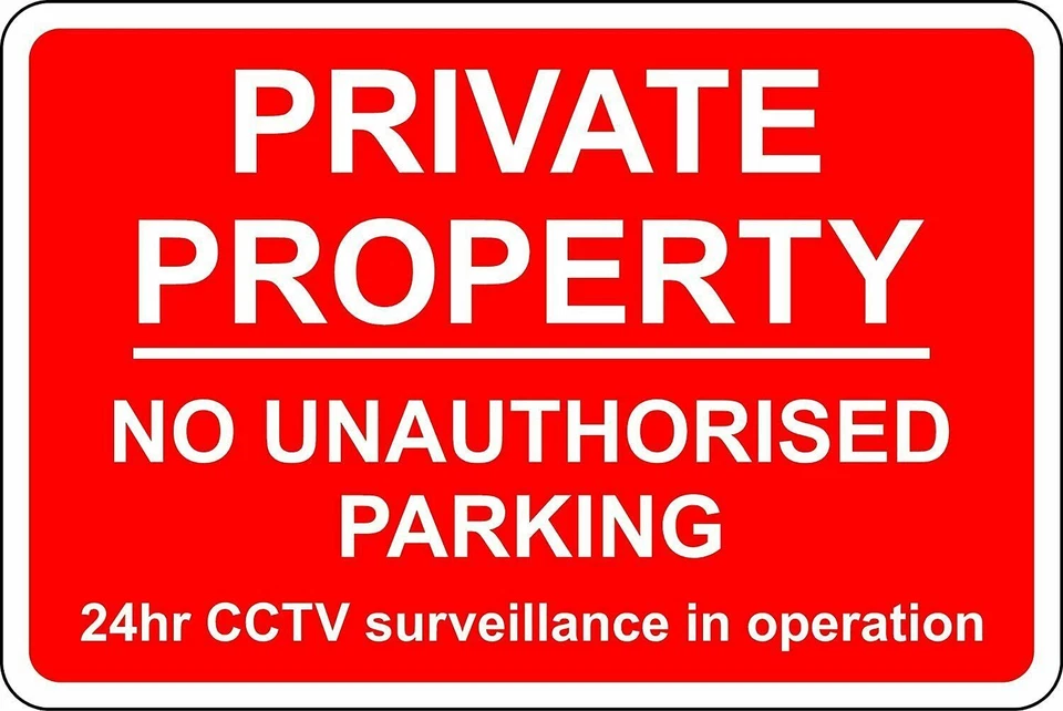 DEVON MADE Private property no unauthorised parking 24 hour safety metal park safety sign