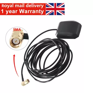 SMA Male GPS Car Aerial Signal Antenna 3M Cable 1575.42MHz Magnetic Radio SatNav - Picture 1 of 5