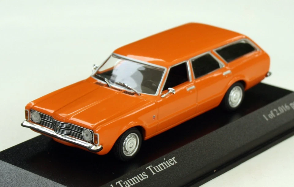 Ford Taunus Turnier " Knudsen-taunus " Bj. 1970-1973,Arancione,MINICHAMPS M.1 : - Immagine 1 di 4