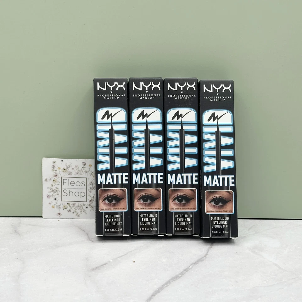 NYX Vivid Matte Liquid Eyeliner BLACK .06oz/2.0ml Full Size