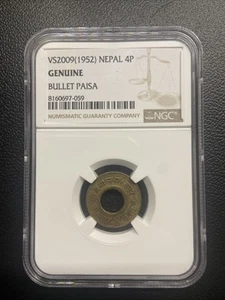 Nepal 4P VS2009 (1952) Bullet Paisa NGC Graded Genuine Coin - Picture 1 of 4