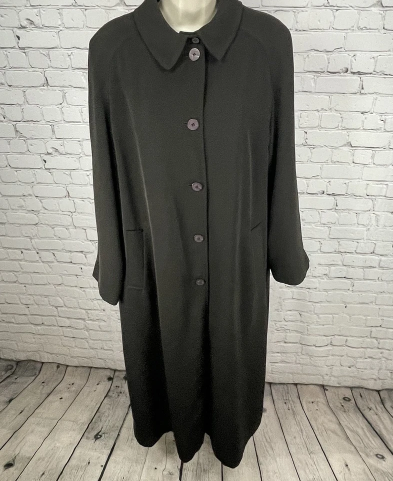 Abrigo Hilary Radley Marrón Oscuro Mezcla de Lana Abotonada Forro Extraíble Talla 10 Foto 1 de 4