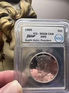 1966 Kennedy SMS half dollar ICG  MS 68 cameo stunning cameo !!! - Picture 1 of 4