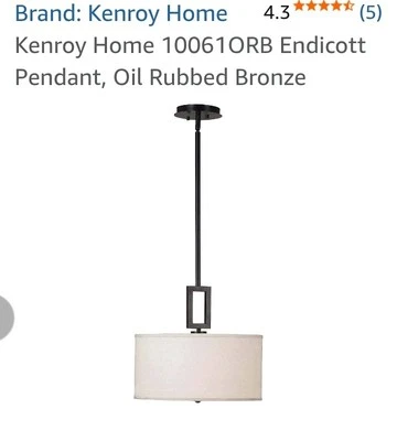 Colgante Kenroy Home 10061ORB Endicott, bronce frotado con aceite Foto 1 de 4
