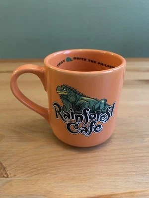 Taza de café Rainforest Café Iggy Iguana 2000 naranja vintage cerámica Foto 1 de 4