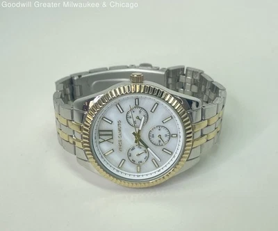 Vince Camuto VC9007 relógio branco mostrador esfregão dois tons 77,8g - Imagem 1 de 4