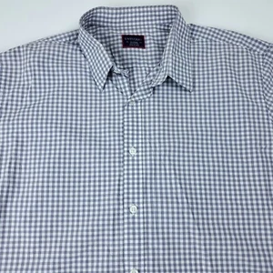 XL UNTUCKit Men's Gray check plaid cotton Long sleeve Shirt - Picture 1 of 4