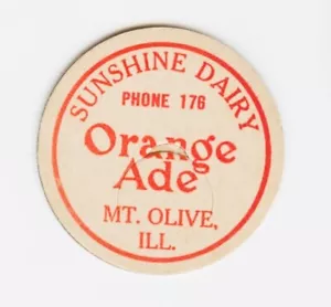 Sunshine . MT. OLIVE il. Illinois . Orange Ade Milk Dairy Bottle Cap UNUSED - Picture 1 of 2