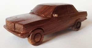 1:18 Scale Wood Car Model – Classic w123 German Coupé Style – Rare Collector Gif - Picture 1 of 10