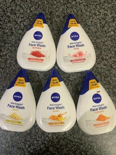 Nivea Milk Delights Face Wash ROSE HONEY TURMERIC Dry Sensitive Skin 50ml