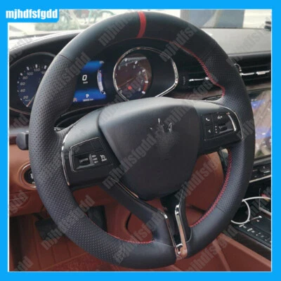 Cubierta de volante de coche personalizada de cuero para Maserati Ghibli Levante Quattroporte Foto 1 de 4