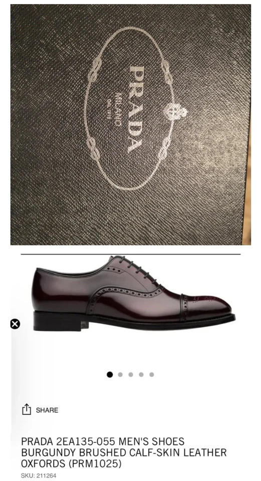 Piel de becerro Prada Derby Oxfords  Foto 1 de 4