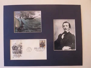 The CSS Alabama vs.the USS Kearsarge & First Day Cover for Raphael Semmes - Picture 1 of 2