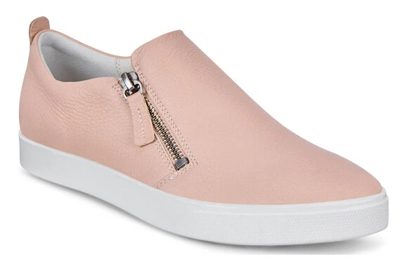 ECCO Womens Gillian Leather Low Top ZIPPER Fashion Rose Dust Size 10.0 Jap6