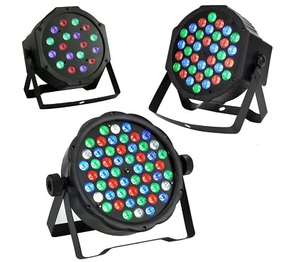 FARO PAR RGB 18-36-54 LED ALTA LUMINOSITA DMX512 STROBO WASH PROGRAMMABILE DISCO - Immagine 1 di 4