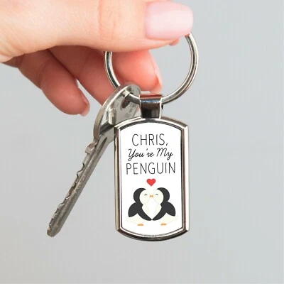 DRIFTING DUCKS You're My Penguin Personalised Keyring - Christmas Anniversary Gift for Him Her