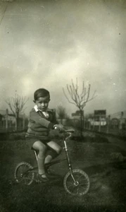 Composition Young Boy Cyclist France Old Snaphoot Photo 1930 - Picture 1 of 3