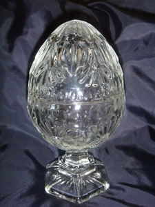 VINTAGE KLARGLAS EIER BONBONIERE - Bild 1 von 6