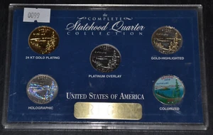 2005-D (5) Oregon Washington Statehood Quarters Collection Gold Holo Paint(0099) - Picture 1 of 3