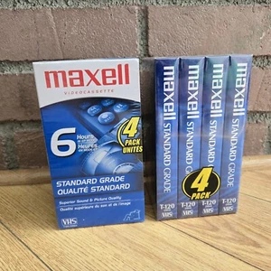 8x NEW Factory Sealed MAXELL Standard Grade T-120 VHS Blank Tapes - Picture 1 of 8