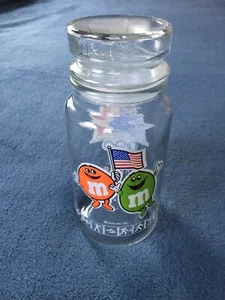 Vintage M&Ms 1984 Olympics Glass Candy Jar Jug With Lid Original - Picture 1 of 10