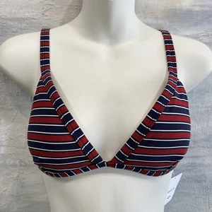 RVCA Red White Blue Striped Tri Triangle Bikini Top, M L - Midnight - Bild 1 von 11