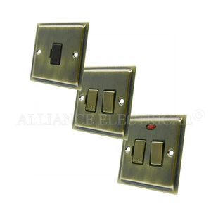 Espuela fundida conmutada antigua Slimline de latón - unidad de conexión fusionada de 13 amperios - Imagen 1 de 4
