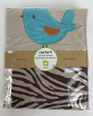 Carter's Jungle Jill Bird Window Valance 60"x 14" New In Package - Image 1 of 4