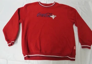 VTG Coca Cola Coke Brand Skating Iconic Polar Bear Fleece Crewneck Medium Kids - Foto 1 di 5