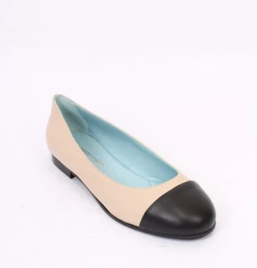 Maison Raro 5535 Beige / Black Leather Round Toe Flats Shoes 35 / US 5 - Picture 1 of 8