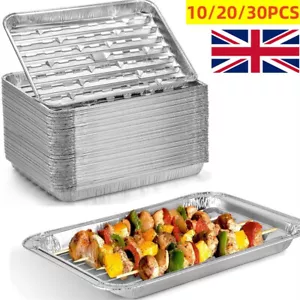10/30X Large Aluminium Foil Barbecue Tray Baking Roasting Food Container Liner - Picture 1 of 9