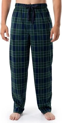 Pantalones de descanso para dormir IZOD de lana sedosa para hombre 2XL azul/verde tartán a cuadros poliéster Foto 1 de 4